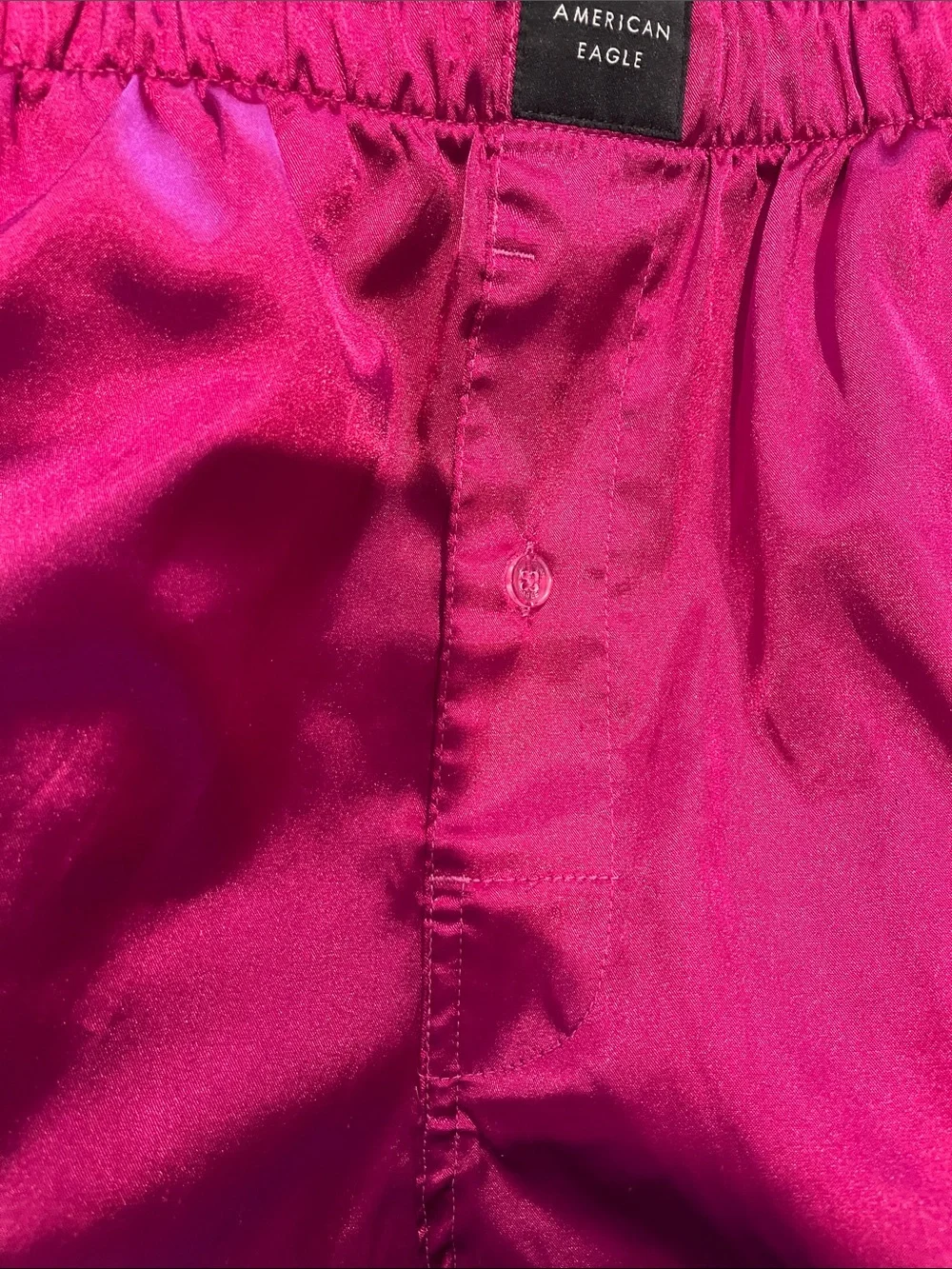 American Eagle Outfitters Men's Fuchsia Satin Hybrid Shorts